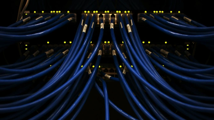 a bunch of blue wires connected to each other